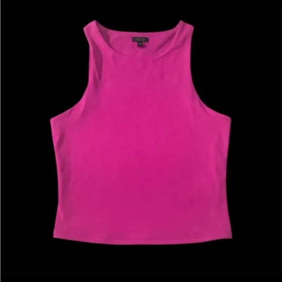 Express Body Contour High Neck Cropped Tank - Picture 3 of 5